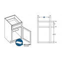 KCD Lenox Single Door Standard Base Cabinet w/ Lenox Canvas Finish