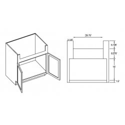 KCD Lenox Farm Sink Base Cabinet w/ Lenox Canvas Finish