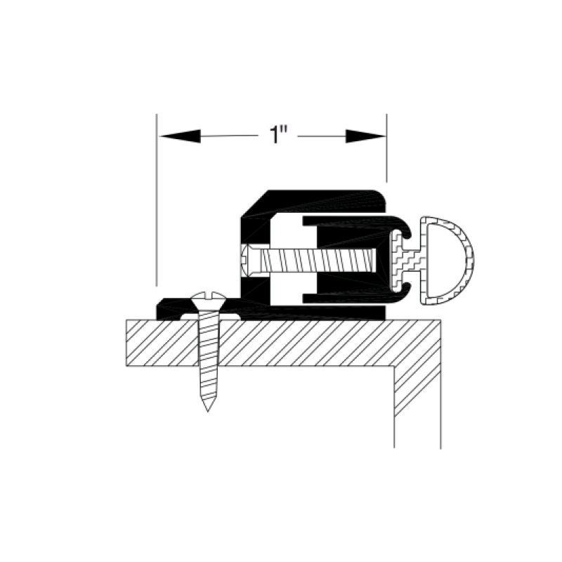 Reese 95C X 95 Weatherstrips, Meeting Stile Astragal, 1-3/8