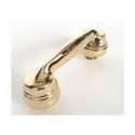  Phone - Bright Polished Brass - glass - back to back (225 x 67mm) Small Door Handle