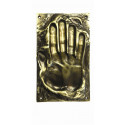 Single Handprint Push Plate - Bright Polished Bronze