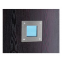  SSQ - 239mm - Clear Non Fire - Mirror Dome Fixings - Satin Brushed Large Stainless Steel Square Portal Kit for Any Width Door