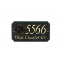  EXE-4702-BP-OK StoneMetal Plaque in Black Polished with Black Gold Antiquing Logo