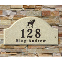  RID-LOGO-BP-1138 Ridgecrest Arch Solid Granite Pet Memorial & Wildlife Plaque