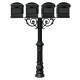 QualArc HPWS4 Hanford Quad Post System with Scroll Support and Mailbox Option in Black