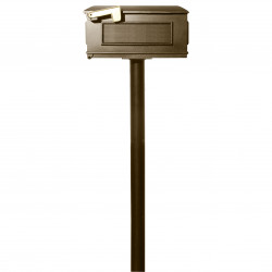 QualArc HPST1 Hanford Single Post System with Lewiston Mailbox and Bronze Finish