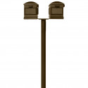  HPNS2-000-LM-BRZ Hanford Twin Post System with Lewiston Mailboxes and Bronze Finish