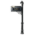  LMCV-701-BZ Lewiston Equine Mailbox with Vinyl Numbers and Post