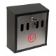 QualArc WF-8022 Winfield Hayward Wall Mount Cigarette Ash Receptical, Black with Stainless Steel