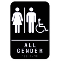 Cal Royal AGH-69 All Gender Restroom Sign w/ Men, Women, ADA w/ Braille
