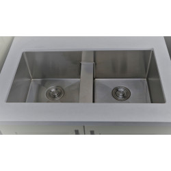 American Imaginations AI-27419/ AI-27420 37-in. W CSA Approved Chrome Kitchen Sink With Stainless Steel Finish And 16 Gauge