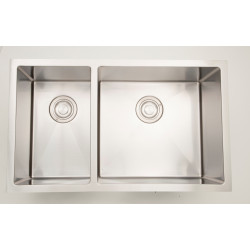 American Imaginations AI-27511/ AI-27512 33-in. W CSA Approved Chrome Kitchen Sink With Stainless Steel Finish And 18 Gauge