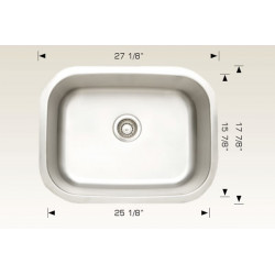 American Imaginations AI-27628/ AI-27629 27.125-in. W CSA Approved Chrome Kitchen Sink With Stainless Steel Finish And 18 Gauge