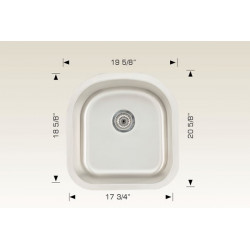 American Imaginations AI-27640/ AI-27641 20.625-in. W CSA Approved Chrome Kitchen Sink With Stainless Steel Finish And 18 Gauge