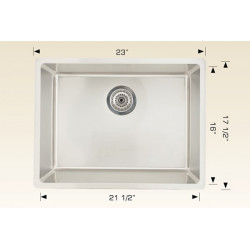 American Imaginations AI-27686/ AI-27687 23-in. W CSA Approved Chrome Kitchen Sink With Stainless Steel Finish And 18 Gauge