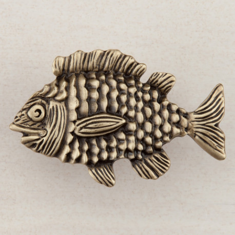 Acorn Manufacturing DPLAP Artisan Collection Fun Fish Knob Antique Brass