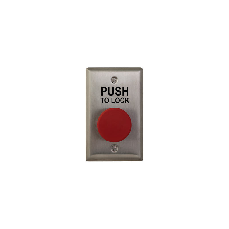 Camden CM-400 Series Mushroom Push Button W/ Stainless Steel Single Gang Faceplate