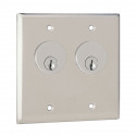 Camden CM3500 Series Double Gang Dual Cylinder Key Switch - Stainless Steel Faceplate