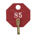 Lund 508-A Red Fiber Octagonal Tag, Brass Link, (Pack of 100)