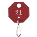 Lund 507 507 Red Fiber Octagonal Tag, Snap-On Link (Pack of 100)