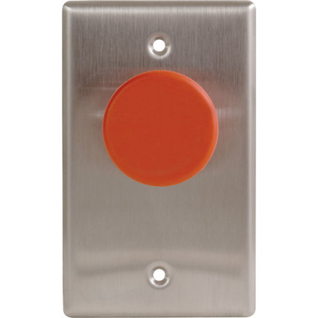 Camden CM-400N Series Mushroom Push Button W/ Stainless Steel Narrow Faceplate