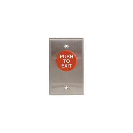 Camden CM-420PTE Single Gang 'Push To Exit' Mushroom Push Button w/ Stainless Steel Faceplate