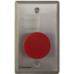 Camden CM-450R Single Gang, Maintained, Mushroom Push Button w/ Stainless Steel Faceplate