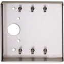 Camden CM-44 Double Gang / Square Mounting Box, Offset Mount (On Jamb), Stainless Steel 4 1/2" H x 4 1/2" W x 5/8" D
