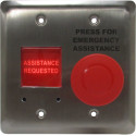 Camden CM-AF540SO Stainless Steel Faceplate, Emergency Call System Component, Push / Pull Mushroom Push Button, Red