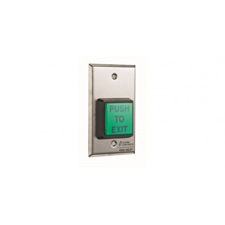 Alarm Contorls TS-2-2 2" Square Green IIIuminated Push Button Two Switches Request to Exit Station