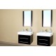 Bellaterra 203102 48.5 In Double Wall Mount Style Sink Vanity-Wood-Black - 48.5x18.9x20"