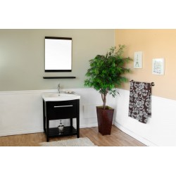 Bellaterra 804353 27.5 In Single Sink Vanity-Wood-Black - 27.5x18x36"