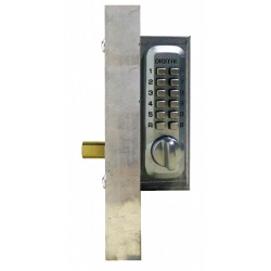 Lockey Add-A-Bolt Kit Mechanical Keyless Double Sided Combination Deadbolt Gate Lock, Satin Chrome