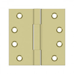 Deltana DSBS4 4" x 4" Square Knuckle Hinge, Solid Brass, Pair