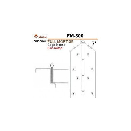 Markar FM300 FM300-SS-95 Edge Mount Pin & Barrel Hinge, Finish-Satin Stainless Steel