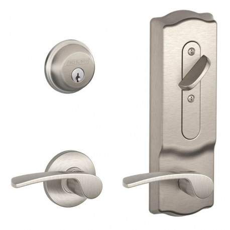 Schlage CS210 Series Interconnected Lock, Camelot Escutcheon, Entrance Single Locking