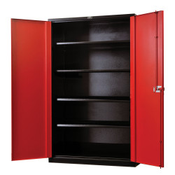 Hallowell Fort Knox FKSC Cabinet with Black Body and Red Doors (Textured)