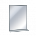 American Specialties, Inc. 10-0605-2436 Stainless Steel Inter-Lok Angle Frame – Plate Glass Mirror With Shelf