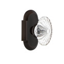 Nostalgic COTOFC 10 NK BC 238 COTOFC Cottage Plate w/ Oval Fluted Crystal Glass Door Knob