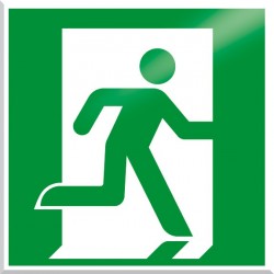 American Permalight UL1994-Listed Emergency Exit Symbol, Photoluminescent Aluminum