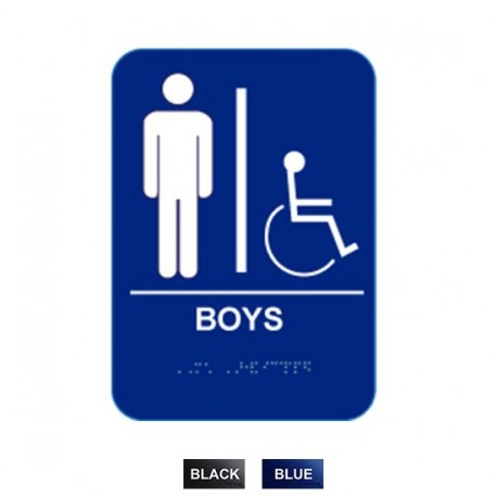 Cal-Royal BOYH68 BLBOYH68 Boys Handicap with Braille Pictogram Text 6" x 8" Sign