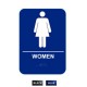 Cal-Royal W68 BLW68 Women with Braille Pictogram Text 6" x 8" Sign