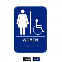 Cal-Royal WH68 Women Handicap with Braille Pictogram Text 6" x 8" Sign