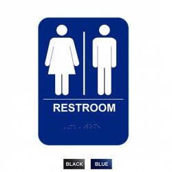 Cal-Royal RS68 Unisex Restroom with Braille Pictogram Text 6" x 8" Sign
