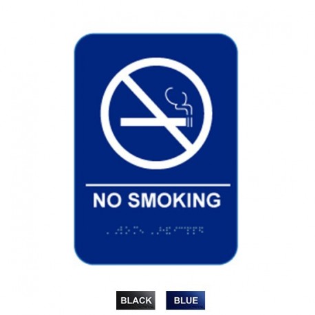 Cal-Royal NS68 No Smoking with Braille Pictogram Text 6" x 8" Sign