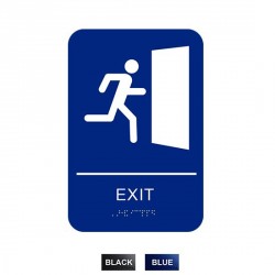 Cal-Royal CAEXT69 Exit with Braille Pictogram Text 6" x 9" Sign