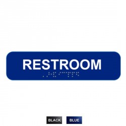 Cal-Royal RS1346 Restroom with Braille Text 1 3/4" x 6" Sign