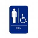 Cal-Royal CAMH69 Men Handicap with Braille Pictogram Text 6" x 9" Sign Blue
