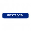 Cal-Royal CARS1348 Restroom with Braille Text 1 3/4" x 8" Sign Blue