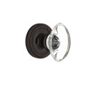 Nostalgic ROPOCC 22 NK BC ROPO Rope Rosette w/ Oval Crystal Glass Door Knob
